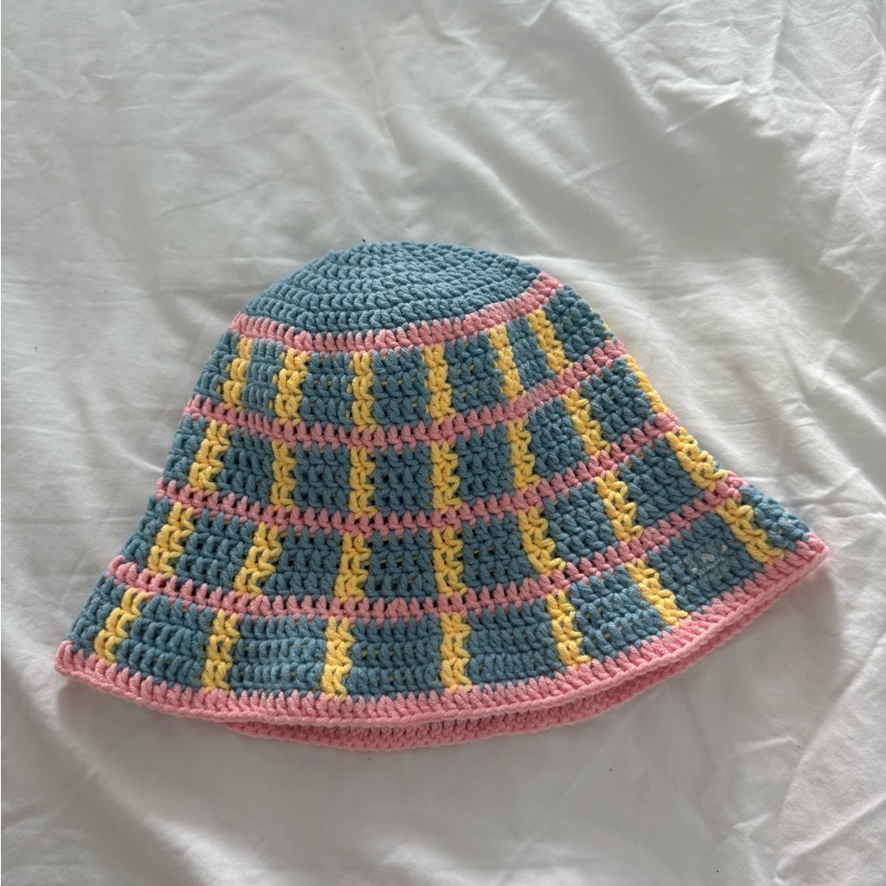 Rainbow Checkered Handmade Crotchet Bucket Hat